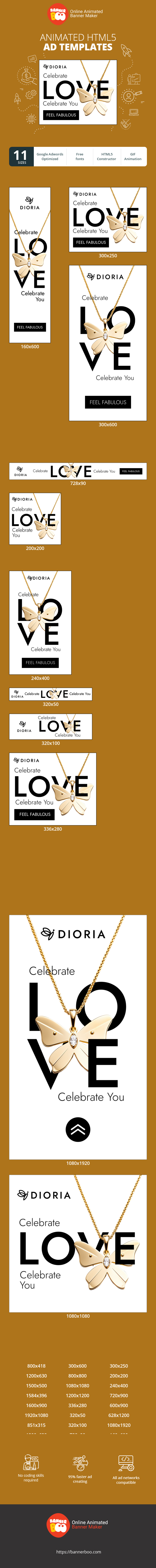 Banner ad template — Celebrate Love Celebrate You — Jewelry