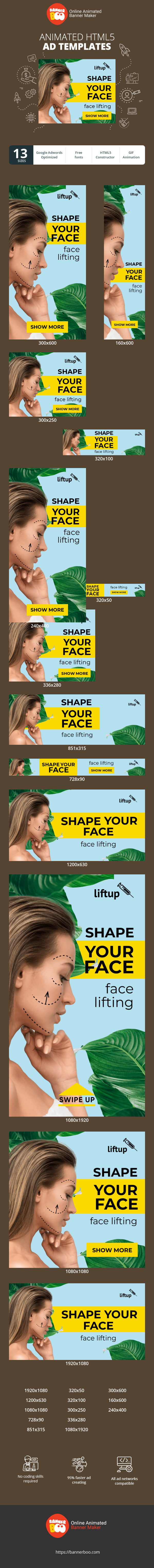 Szablon reklamy banerowej — Ukształtuj swoją twarz — Lifting twarzy