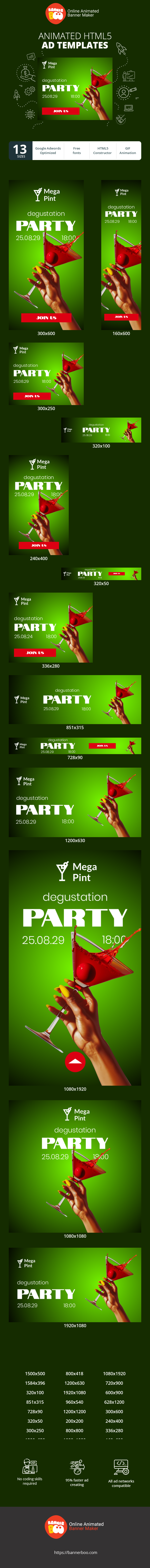 Szablon reklamy banerowej — Degustation Party — 25.08.29 18:00