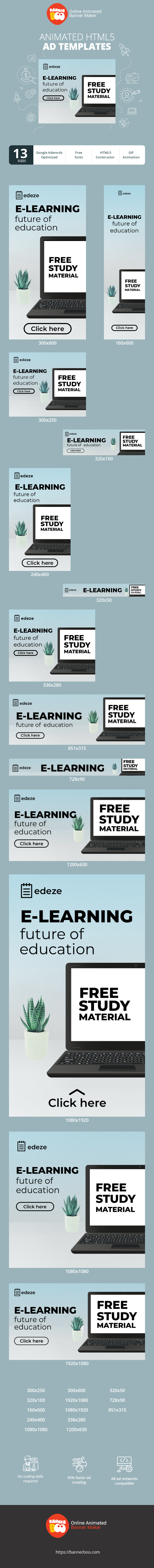 Szablon reklamy banerowej — E-Learning — Future Of Education