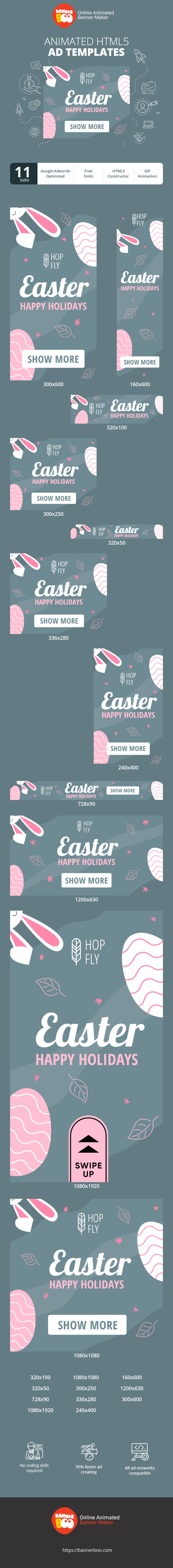 Banner ad template — Easter — Happy Holidays