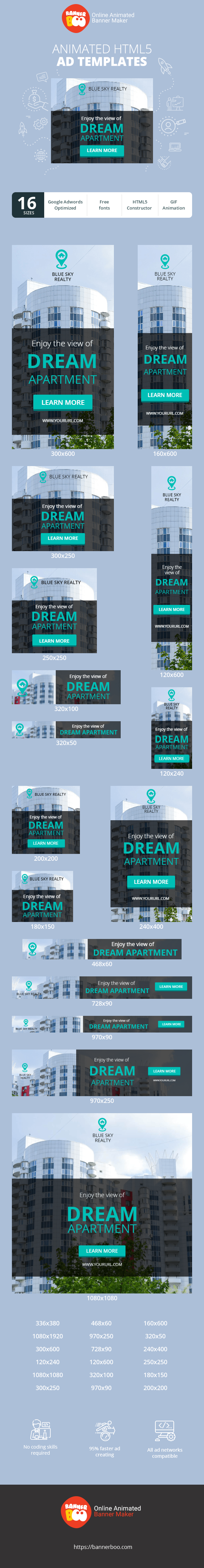 Шаблон рекламного банера — Enjoy The View Of Dream Apartment — Real Estate