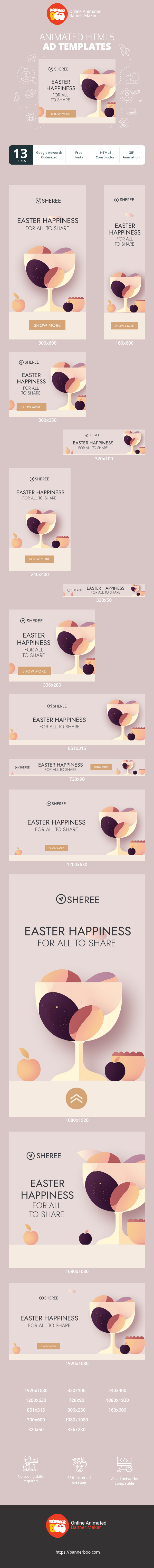 Banner ad template — Easter Happiness For All To Share — Easter