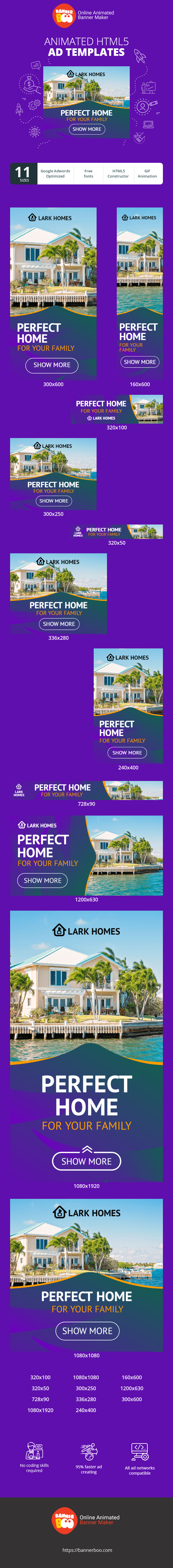 Banner ad template — Perfect Home — For Your Family