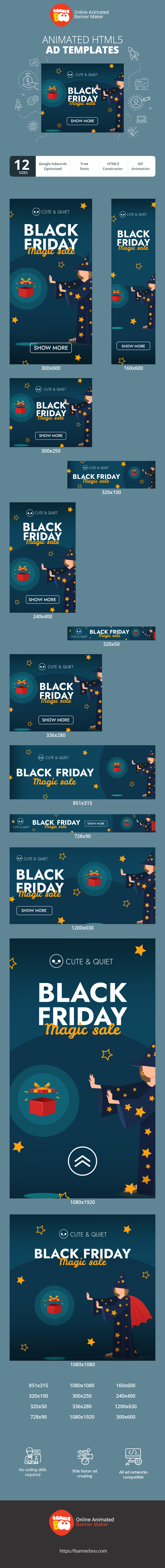 Шаблон рекламного банера — Black Friday — Magic Sale