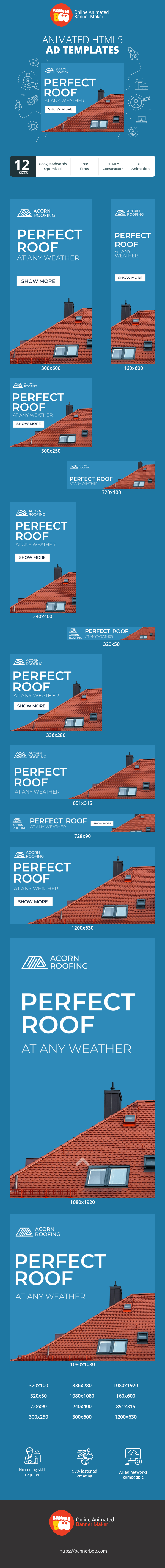 Banner ad template — Perfect Roof At Any Weather — Roofing