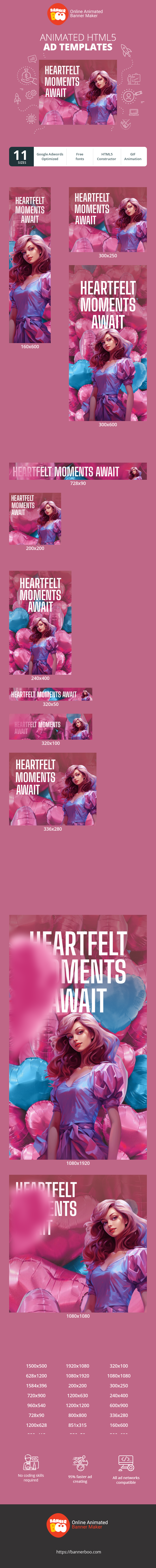 Banner ad template — Heartfelt Moments Await — Valentine's Day