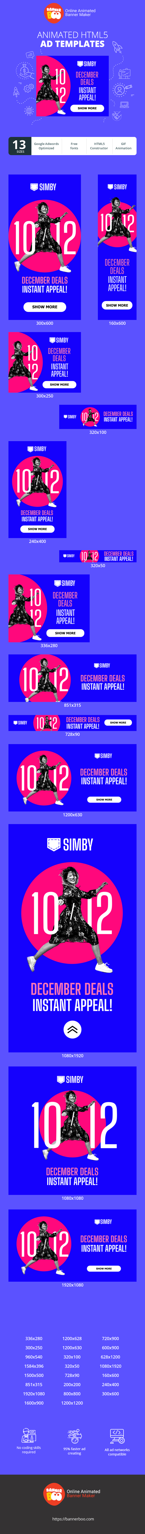 Banner ad template — December Deals Instant Appeal! — 10/12 Fashion Sale