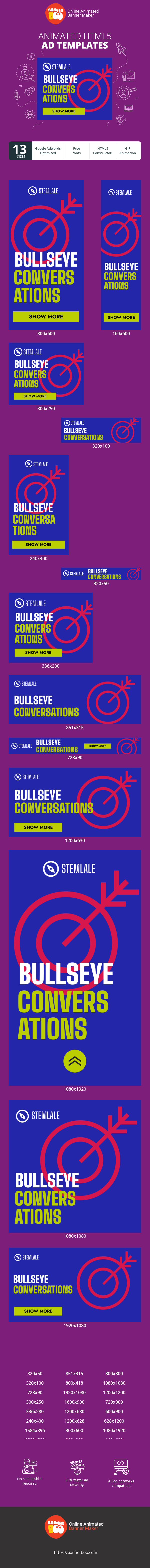 Szablon reklamy banerowej — Bullseye Gespräche, wo Ziel zum Erfolg führt — Startup