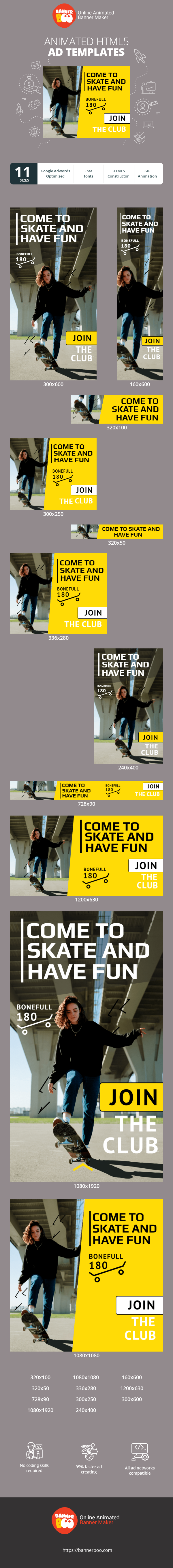 Szablon reklamy banerowej — Przyjdź Pojeździć Na Łyżwach I Baw Się — Dołącz Do Klubu