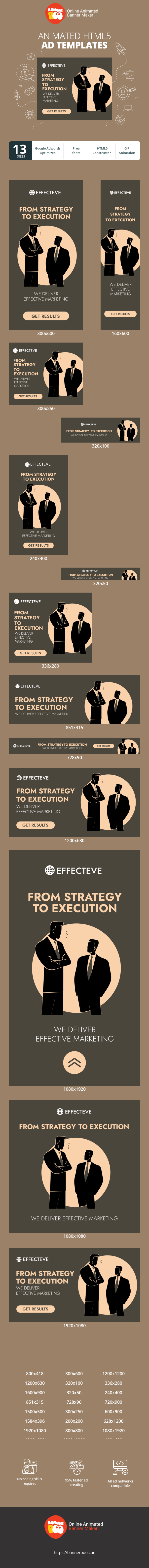 Banner ad template — From Strategy to Execution, We Deliver Effective Marketing — Agencies