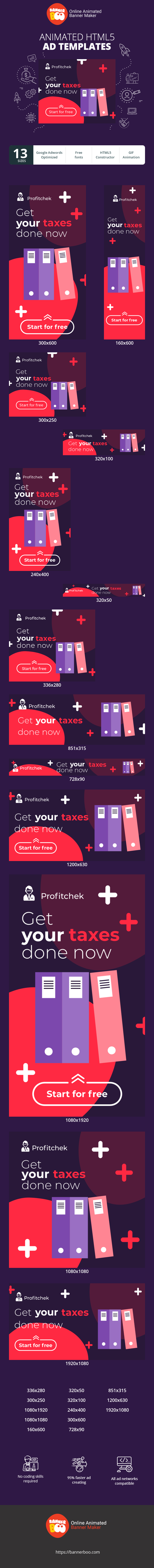 Banner ad template — Get Your Taxes Done Now — Accountant