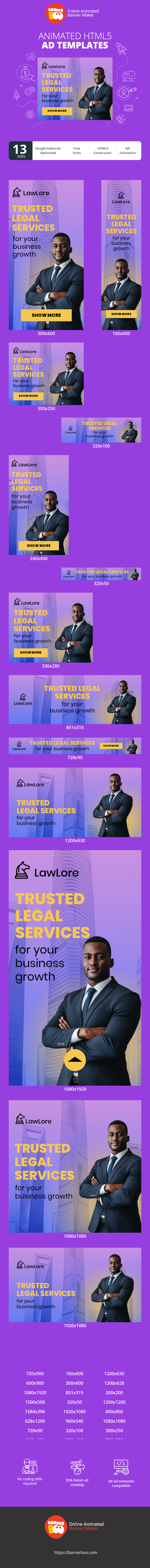 Szablon reklamy banerowej — Trusted Legal Services  — For Your Business Growth