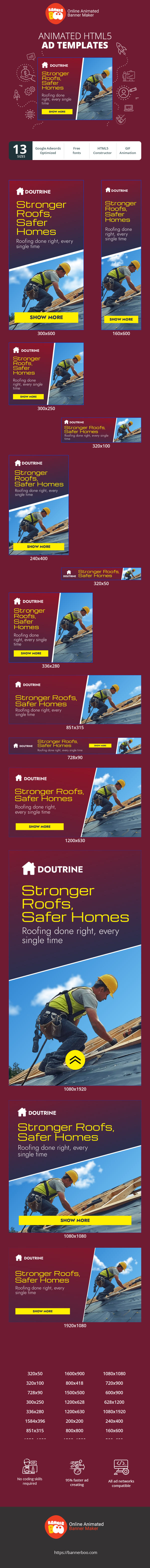 Szablon reklamy banerowej — Stronger Roofs, Safer Homes — Roofing Done Right, Every Single Time