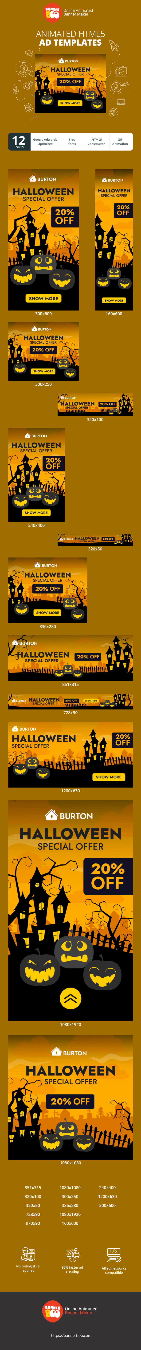 Szablon reklamy banerowej — Halloween Sale — 20% Off