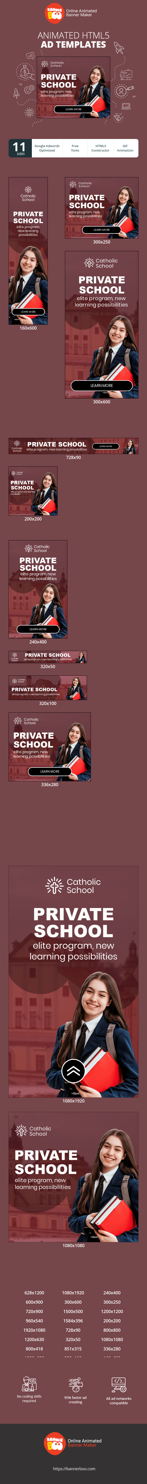 Banner ad template — Private School — Elite Program, New Learning Possibilities