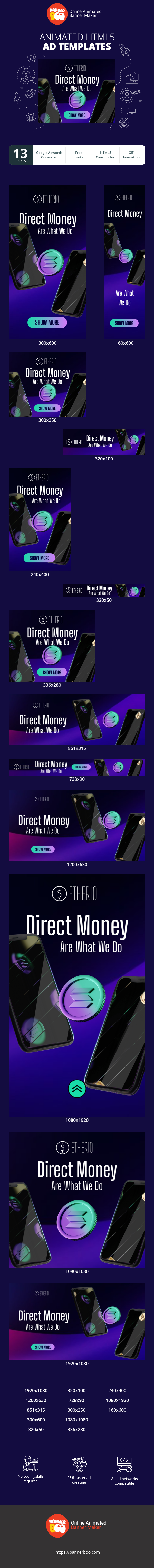 Banner ad template — Direct Money Are What What We Do — Cryptocurrency
