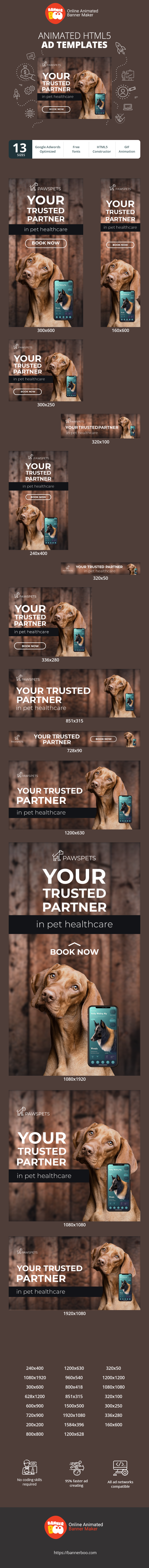 Шаблон рекламного банера — Your Trusted Partner — In Pet Healthcare
