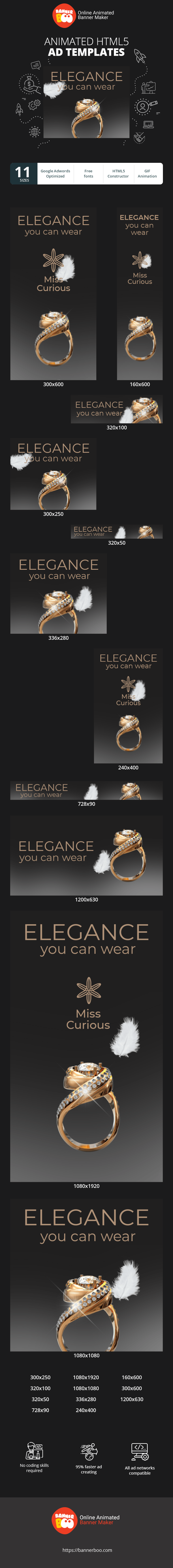 Шаблон рекламного банера — Elegance You Can Wear —Jewelry Store