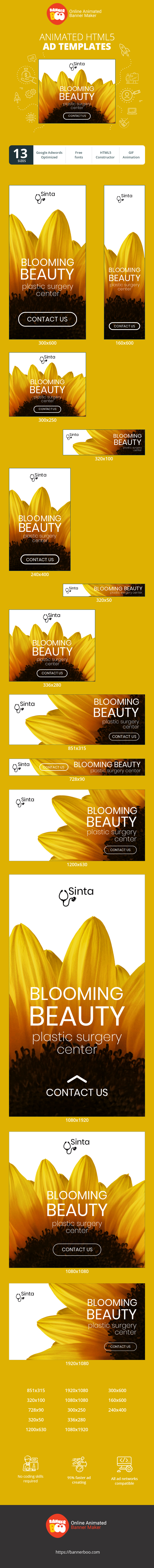 Szablon reklamy banerowej — Blooming Beauty — Plastic Surgery Center