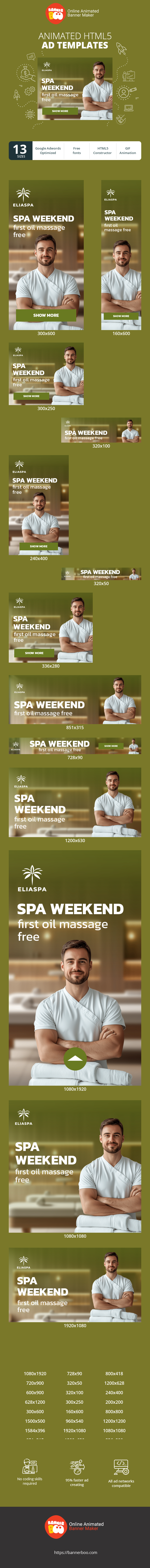Banner ad template — Spa Weekend — First Oil Massage Free