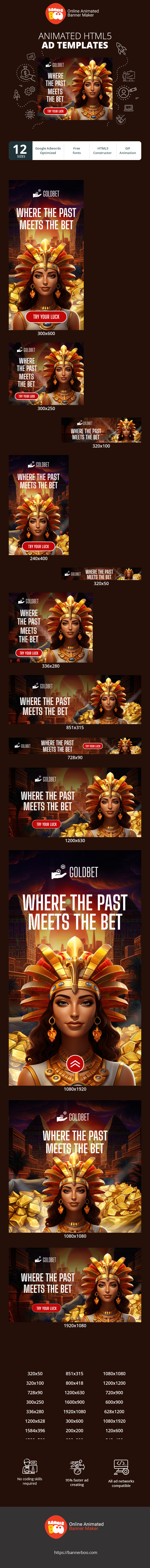 Banner ad template — Where the Past Meets the Bet — Gambling