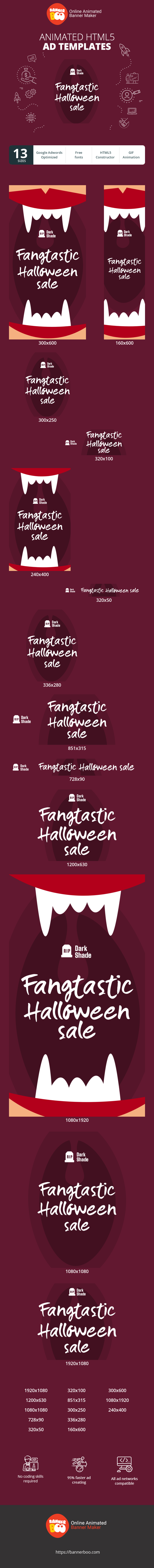 Szablon reklamy banerowej — Fantastyczna Wyprzedaż Halloween — Skorzystaj ze Zniżki