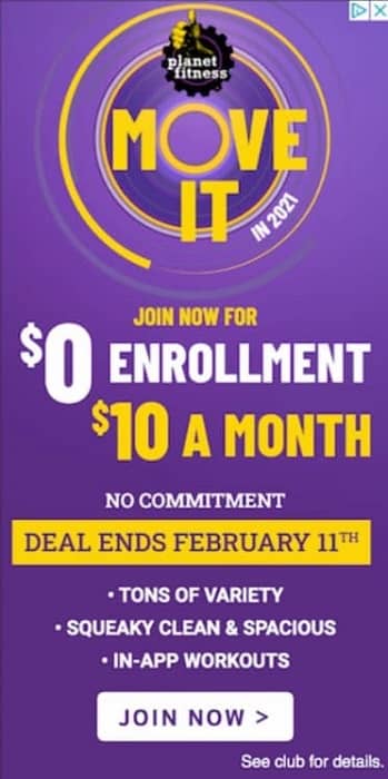 planet fitness ad example