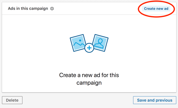 create a new ad for linkedin campaign