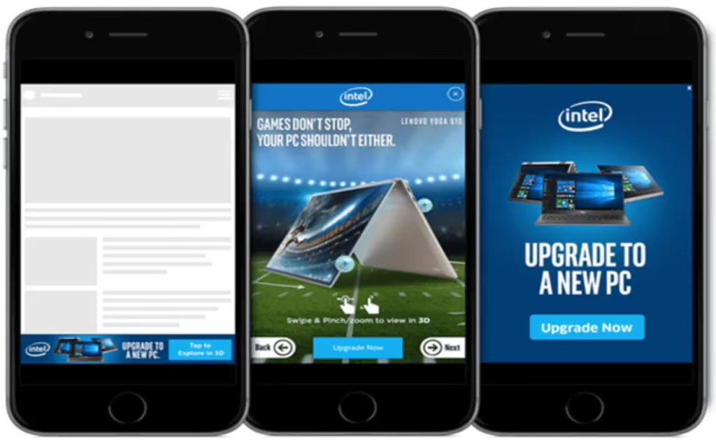 Rich Media ad example from Intel