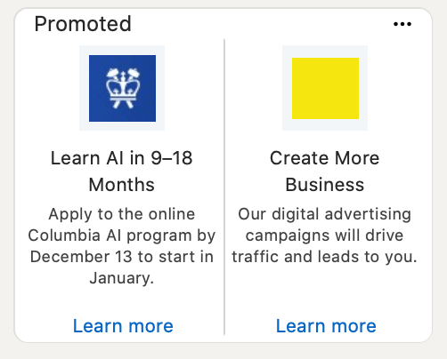 text ad format in linkedin