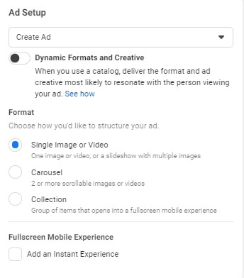 instagram ad setup