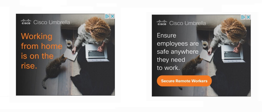 Cisco Umbrella przykład reklamy
