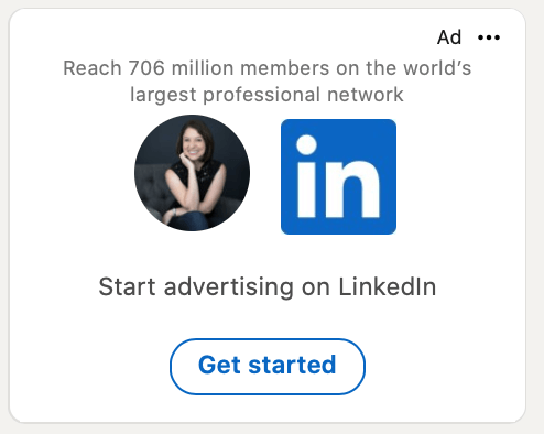 linkedin ad in the center