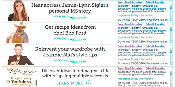 Pharma banner ad example from Tecfidera