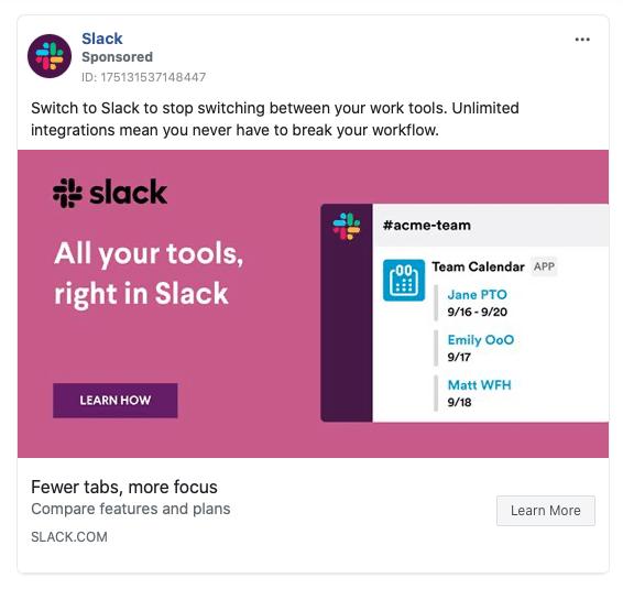 Slack ad example