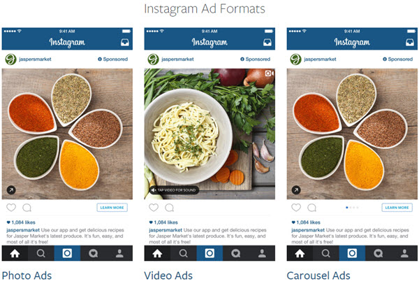 instagram ad formats