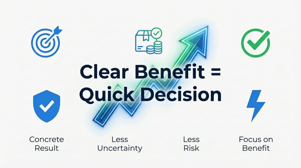 Main message in the center of the banner Offer-Led Copy