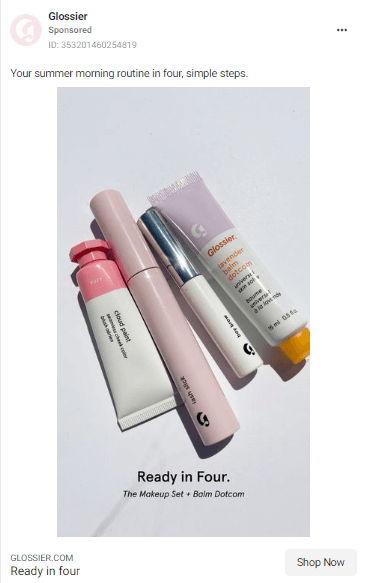 Glossier instagram ad example