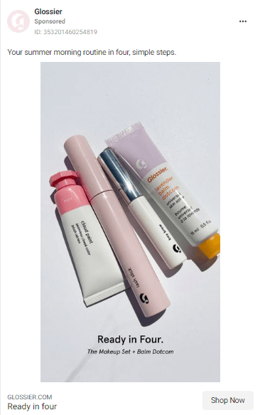 приклад реклами glossier