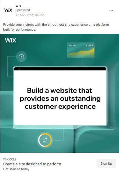 wix instagram ad example