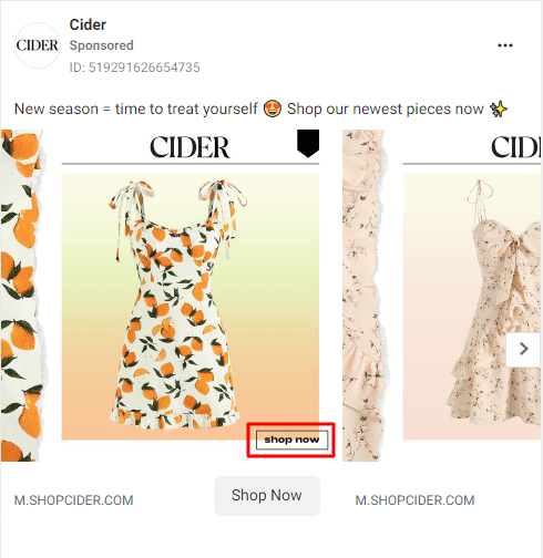 cider instagram ad example