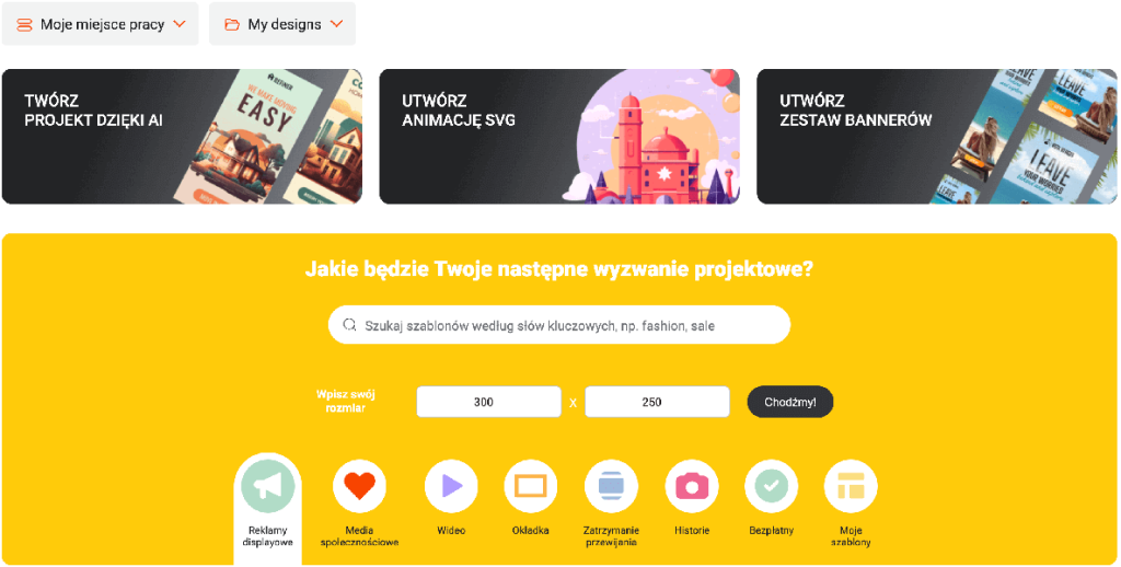 wybierz odpowiedni rozmiar banera