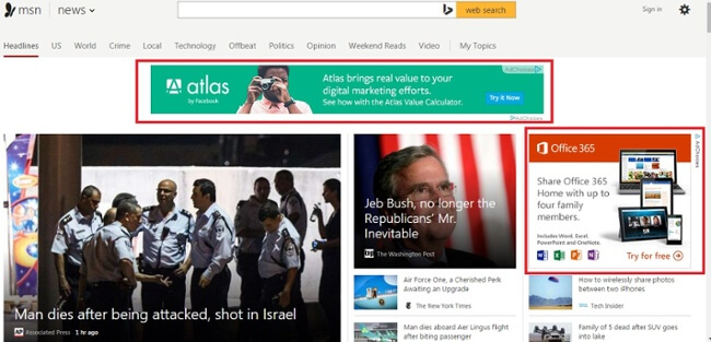 media ads examples on the site