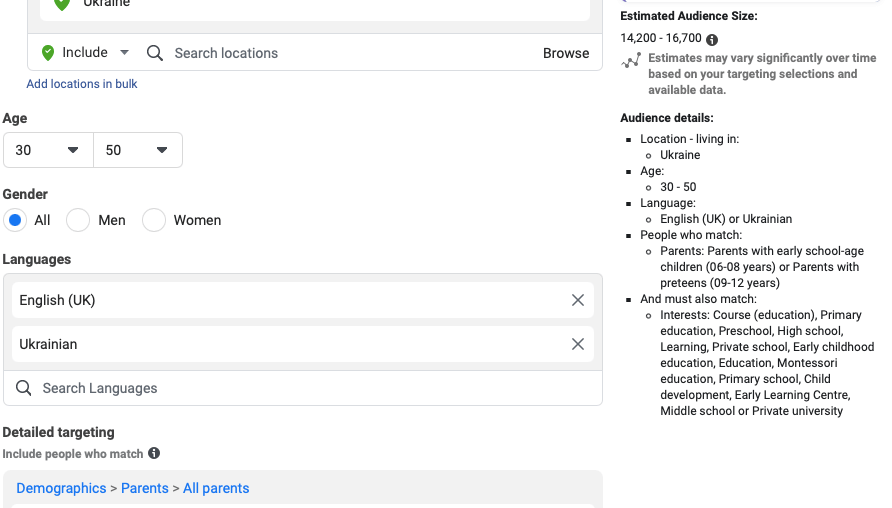 facebook limit audience