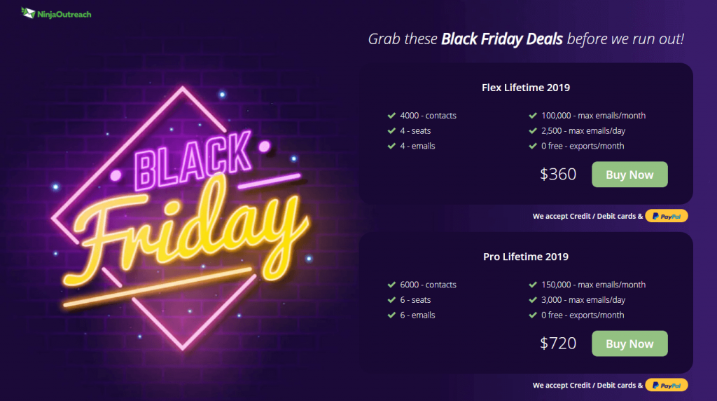 Ninja Outreach Black Friday Deal 2019 Ninja Outreach Black Friday Deal 2019